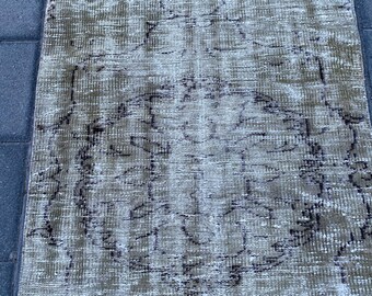 3x5 Oushak rug, Turkish rug, Bohemian rug, Vintage rug, Area rug, Boho decor rug, Organic wool rug, Handmade rug, Rustic rug, 2.9x5.6 ft
