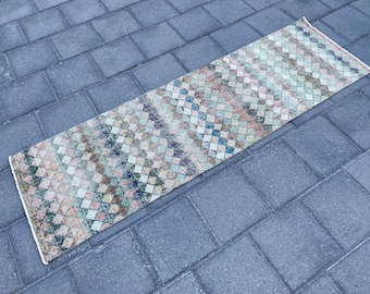 Vintage rug runner, Turkish rug, Boho rug, Oushak rug, Kitchen rug, Bohemian rug, Hallway rug, Handmade wool rug, Oriental rug, 2.0x6.8 ft