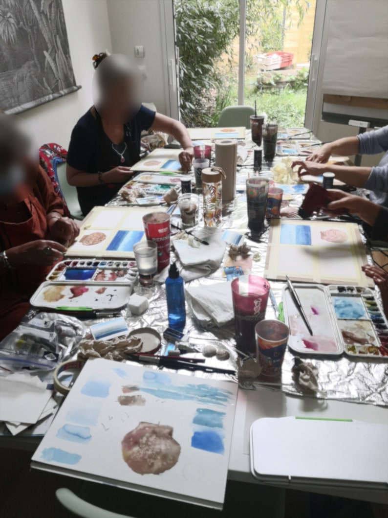 Bon cadeau d'initiation à l'aquarelle par envoi postal 2 heures d'atelier image 6