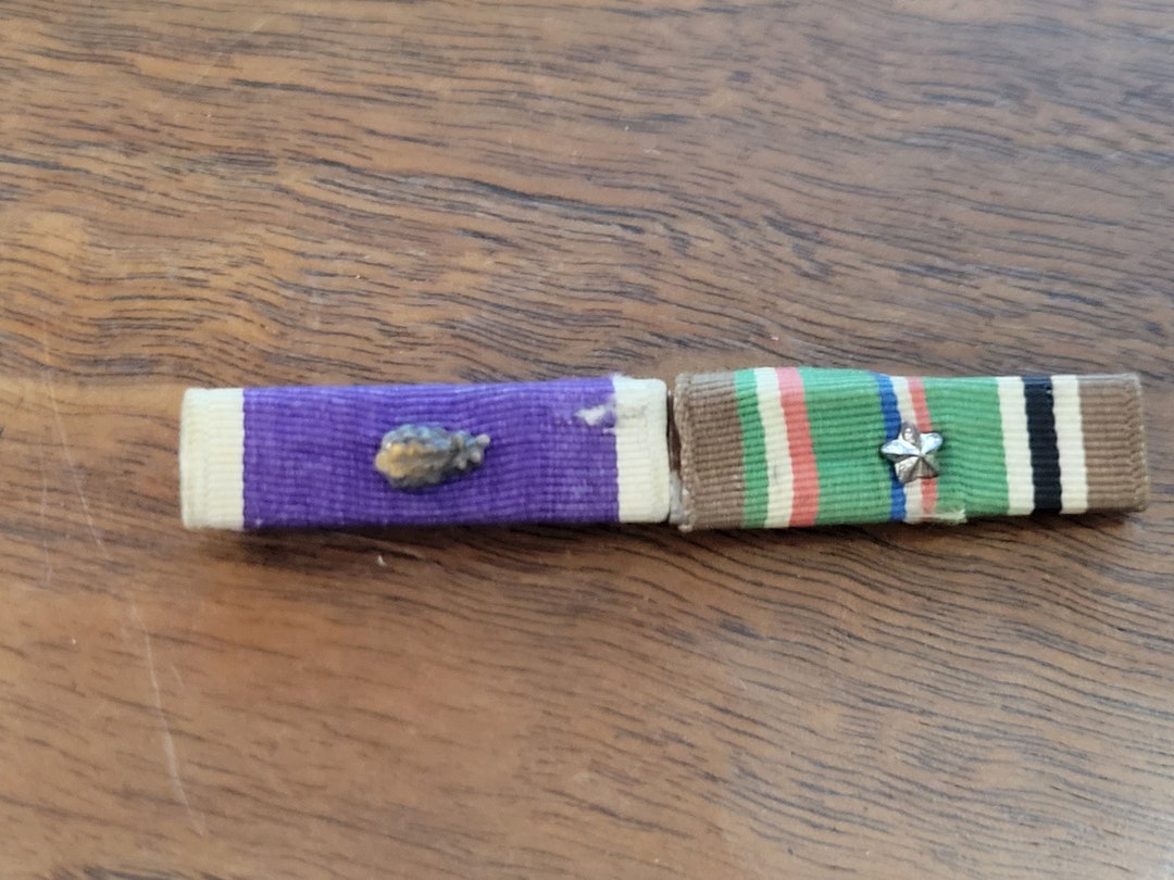 Vintage Purple Heart US Army EAME Ribbon Bar Pins Estrellas europeas ...