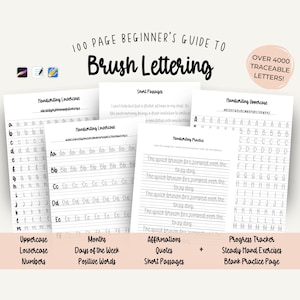 Brush Lettering Workbook, Cursive Letter Formation Worksheets, ABC Writing Practice, Cursive Handwriting Practice Book, iPad Lettering