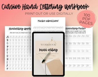 Hand lettering practice sheets for procreate | hand lettering practice sheets, lettering worksheets, handwriting workbook, cursive worksheet