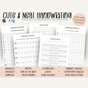 Handschriftoefeningen voor beginners, Alfabetschrijfoefeningen, ABC-handschriftoefenbladen, Handschriftverbetering, iPad-belettering