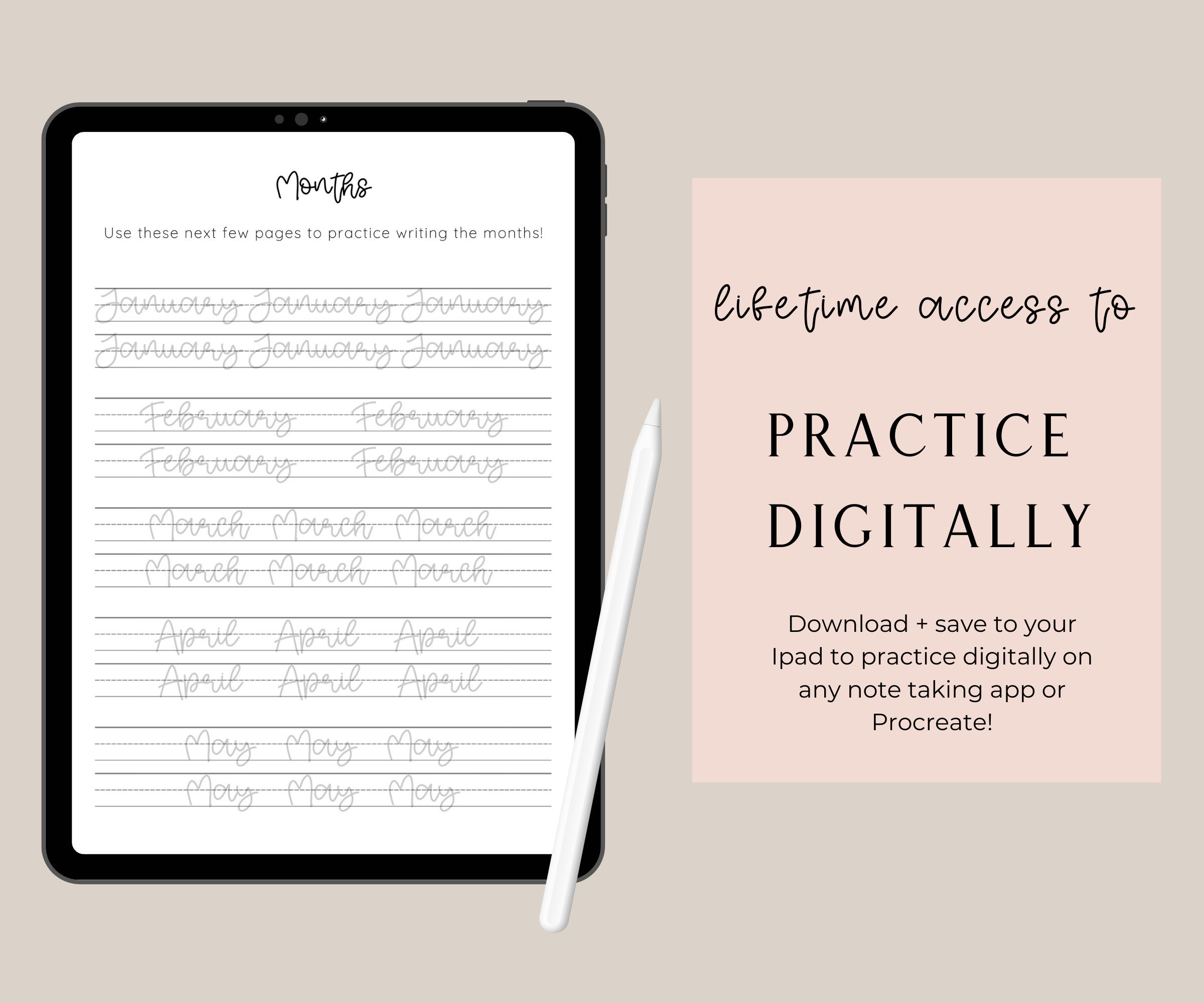 Hand Lettering Practice Sheets for Procreate Hand Lettering - Etsy