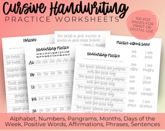 Hand lettering practice sheets for procreate | hand lettering practice sheets, lettering worksheets, handwriting workbook, cursive worksheet