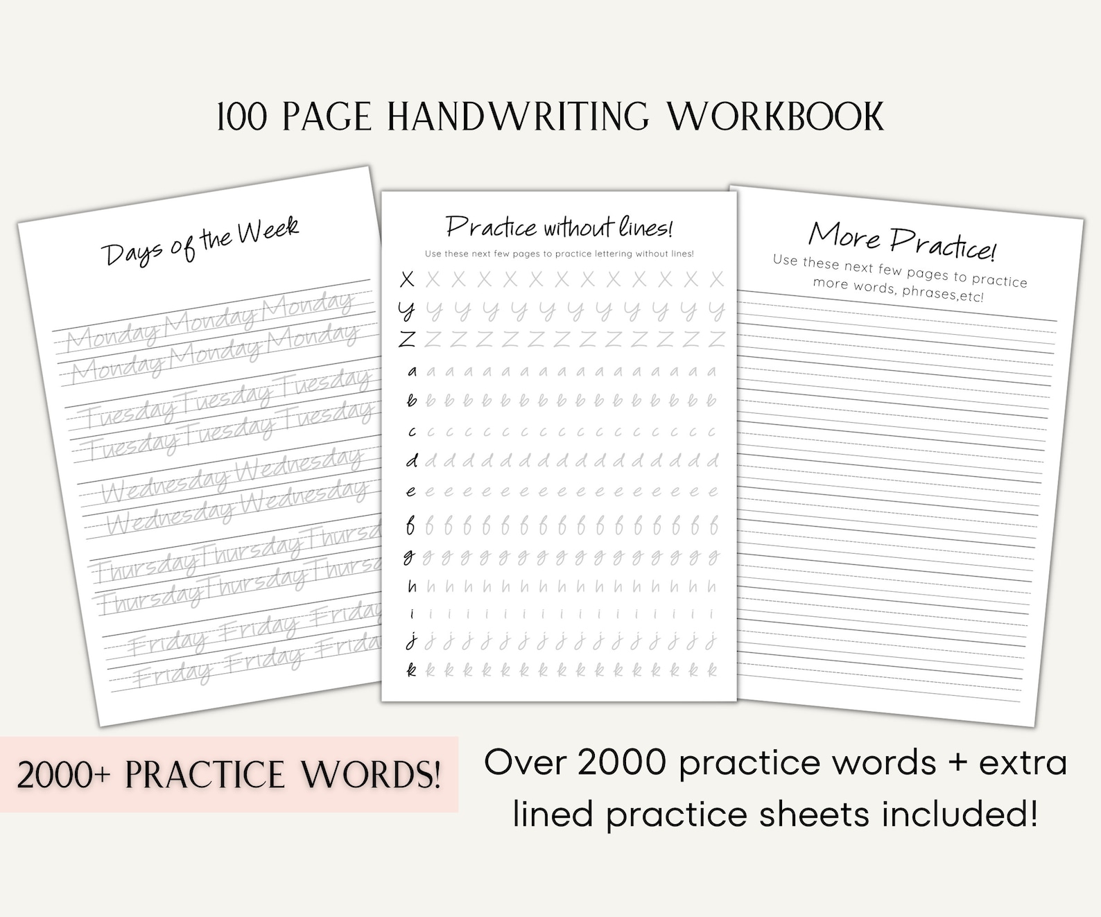 Handwriting Practice Workbook | Cute Handwriting Practice, Fancy ...