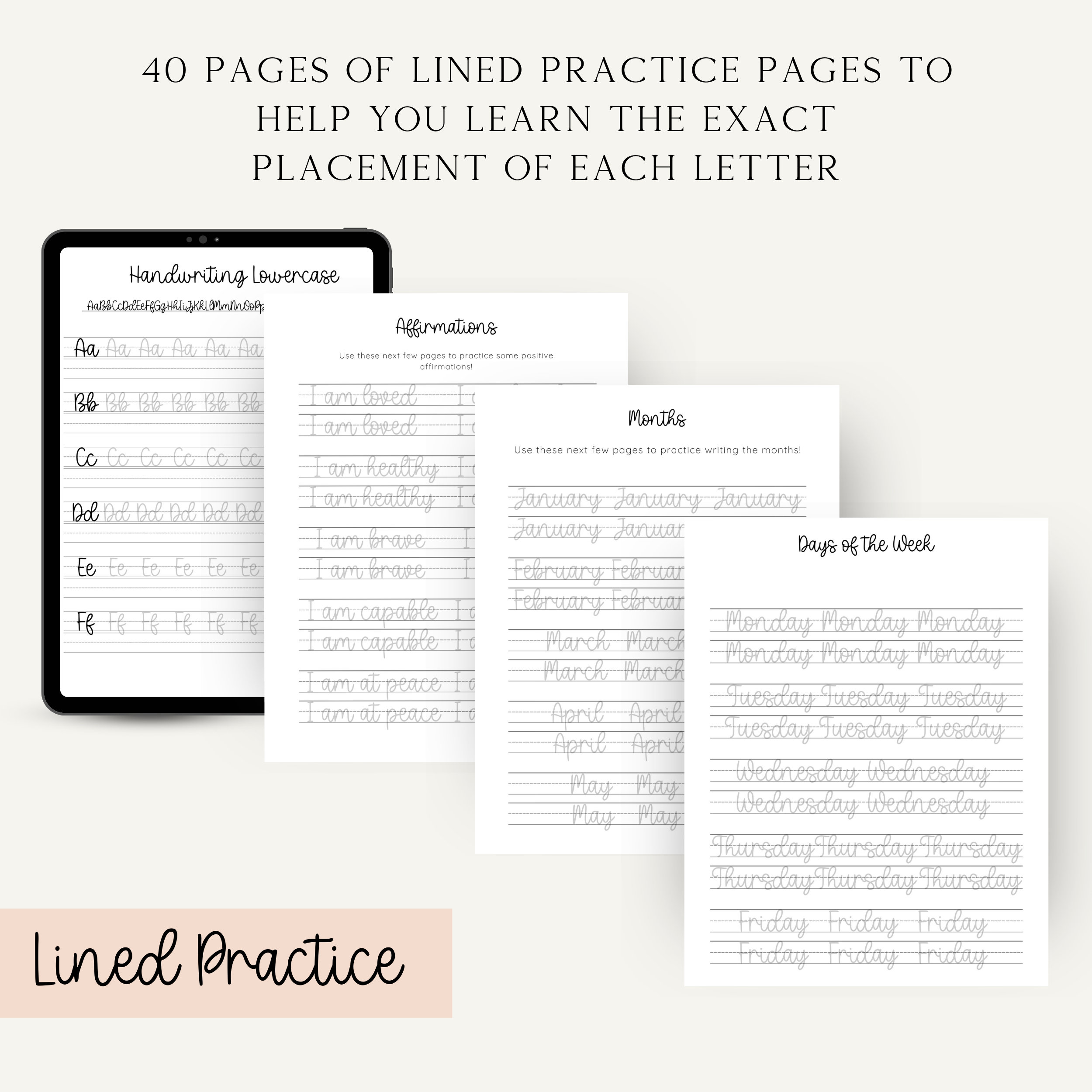 Monoline Bouncy Cursive Handwriting Practice Workbook, Lettering ...