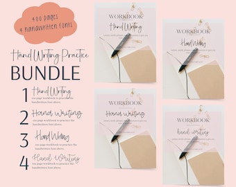 Procreate Workbook Bundle, Ipad Letering, Handwriting Practice Sheets, Hand Lettering Worksheets, Modern Calligraphy, Monoline, Cursive