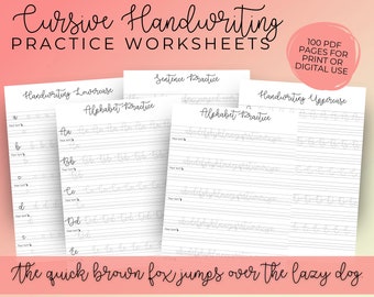 Monoline Bouncy Cursive Handwriting Practice Workbook, Lettering Workbook, Penmanship Practice, Lettering Guide, iPad Lettering Procreate