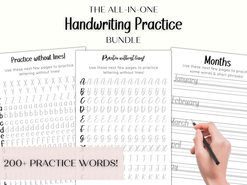 Hand Lettering Practice Sheets for Procreate | Hand Lettering Practice ...