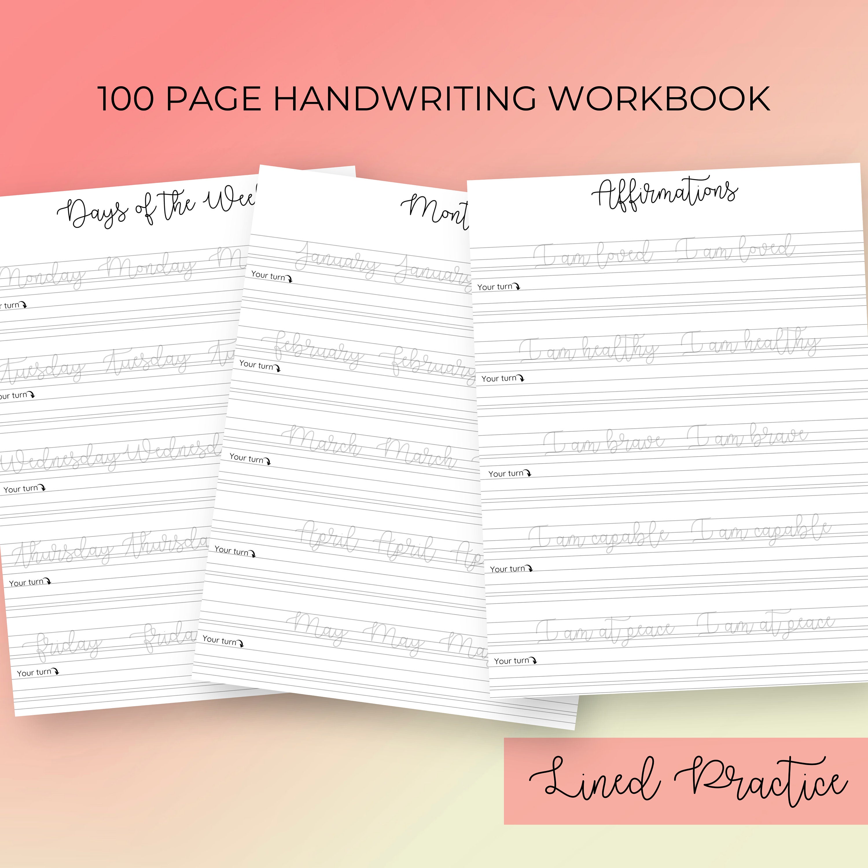 Hand Lettering Practice Sheets for Procreate | Hand Lettering Practice ...