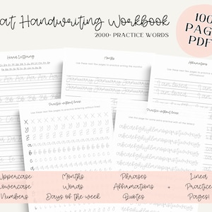 Handwriting Practice Workbook | Procreate lettering practice, modern calligraphy, traceable handwriting guide, lettering printables