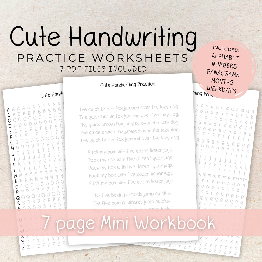 Neat Handwriting Practice Sheets, Printing Practice Sheets, Procreate ...