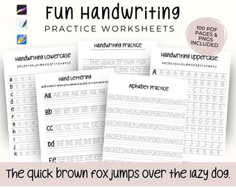 Handwriting/penmanship DIGITAL DOWNLOAD (17 PAGES) - Etsy Hong Kong