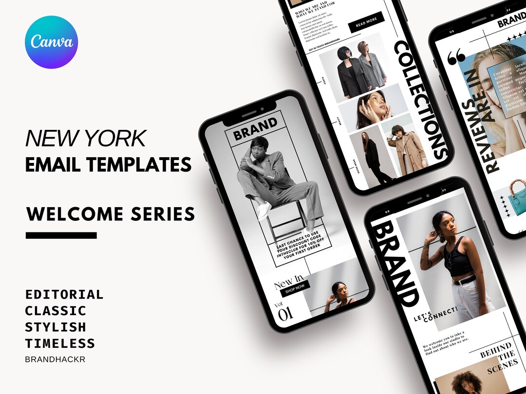 Welcome Email Sequence Templates | Editable Brand Welcome Flow ...