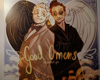 Good Omens print - Aziraphale and Crowley