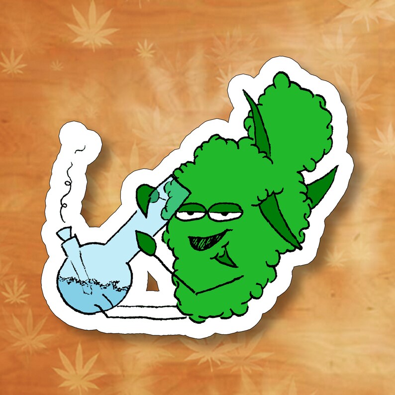 Water Pipe Weed 420 Pot Bud Stoner Sticker Buddieez Etsy