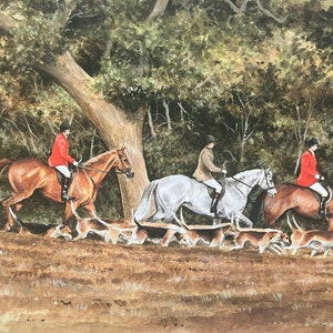 Hunting Art Print &quot;Skirting the Plough&quot; Foxhunting Limited Edition