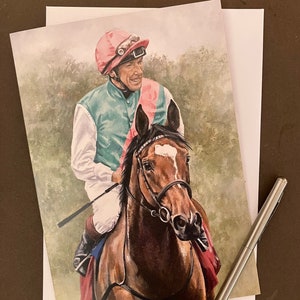 Horse Racing Art Card "Enable and Frankie Dettori"