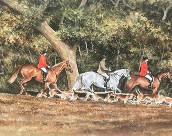 Hunting Art Print "Skirting the Plough" Foxhunting Limited Edition
