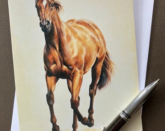 Horse Art Card - Biglietto di compleanno Freedom per amante dei cavalli