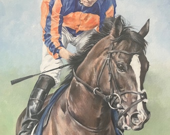 Horse Racing Art Print - Auguste Rodin and Ryan Moore. Limited Edition Racing Print