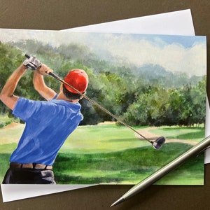 Golf Art Card: de verjaardagsauto van de golfer voor golffans