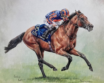 Horse Racing Art Print - Paddington and Ryan Moore. Limited Edition
