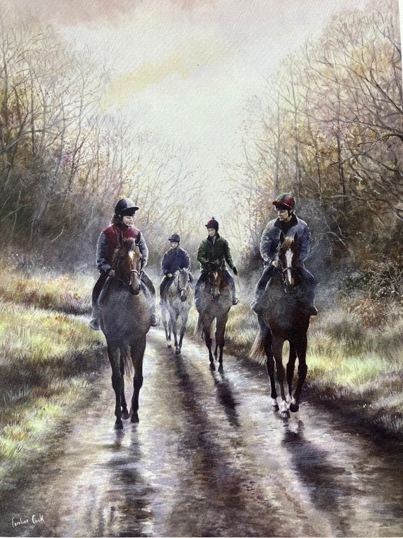 Horse Racing Print "November Morning" Equestrian Art