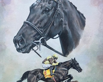 Horse Racing Art Print "A Study of Galopin Des Champs”