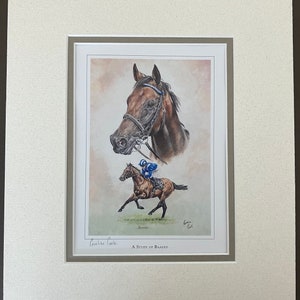 Horse Racing Art Print &quot;Baaeed&quot; Small horse racing picture