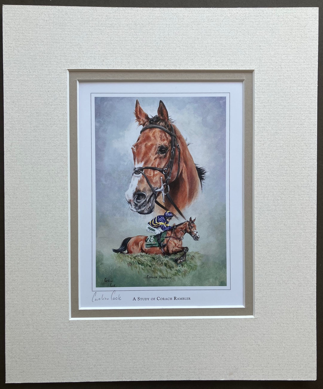Horse Racing Art Print - A Study of Corach Rambler. Small Horse Racing ...