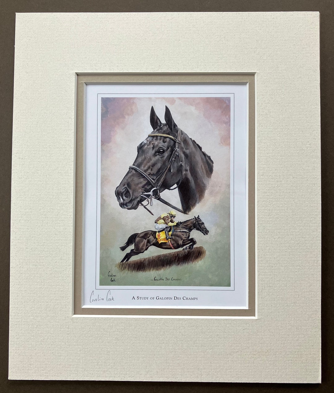 Horse Racing Art Print A Study of Galopin De Champs.small Horse Racing