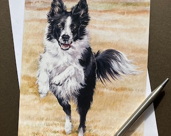 Border Collie Greeting Card "Joy" Birthday Card for Collie Dog Lover