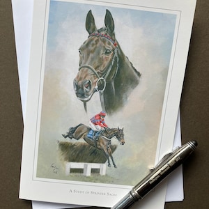 Pferderennen Grußkarte ""Sprinter Sacre"" Geburtstagskarte blanko, Geburtstagskarte Pferderennen"