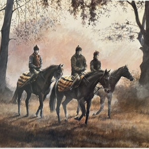 Horse Racing Art Print - Riding Out.  Equestrian art for horse lover or racing fan