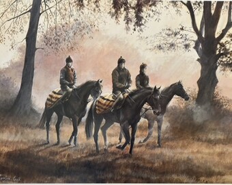Pferderennen Kunstdruck - Riding Out. Reitkunst für Pferdeliebhaber oder Rennsportfan