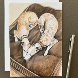 Cartão de felicitações Whippet "Eu amo Whippets"