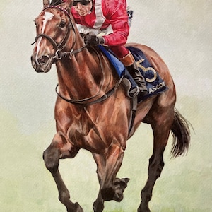 Horse Racing Art Print &quot;Inspiral” and Frankie Dettori&quot; Limited Edition&quot;