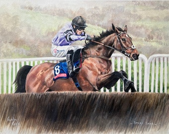 Horse Racing Art Print - Stage Star at Cheltenham.