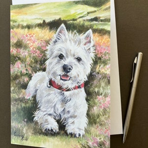 West Highland Terrier Grußkarte. Westie Art