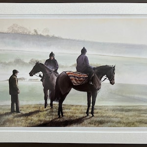 Lambourn Mist Aufdruck, Pferderennen Kunstdruck