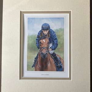 Horse Racing Art Print - City of Troy and Ryan Moore. Small mounted print