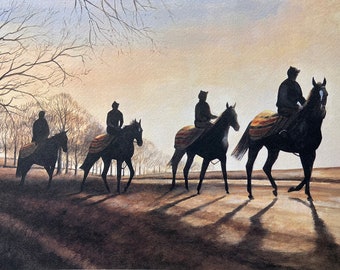 Horse Racing Art Print "Dawn Riders"