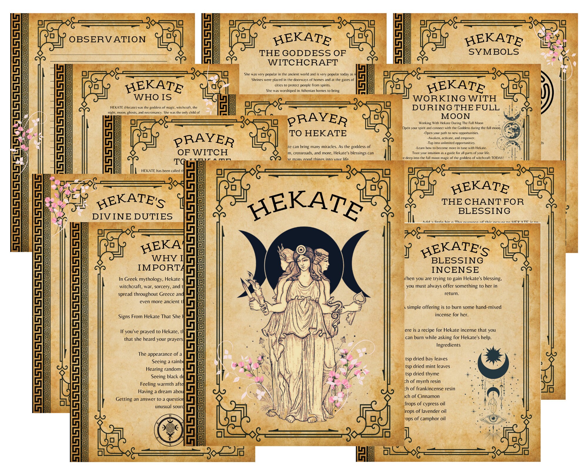 Hekate Triple Goddess Prayer to Hekate Witchcraft - Etsy