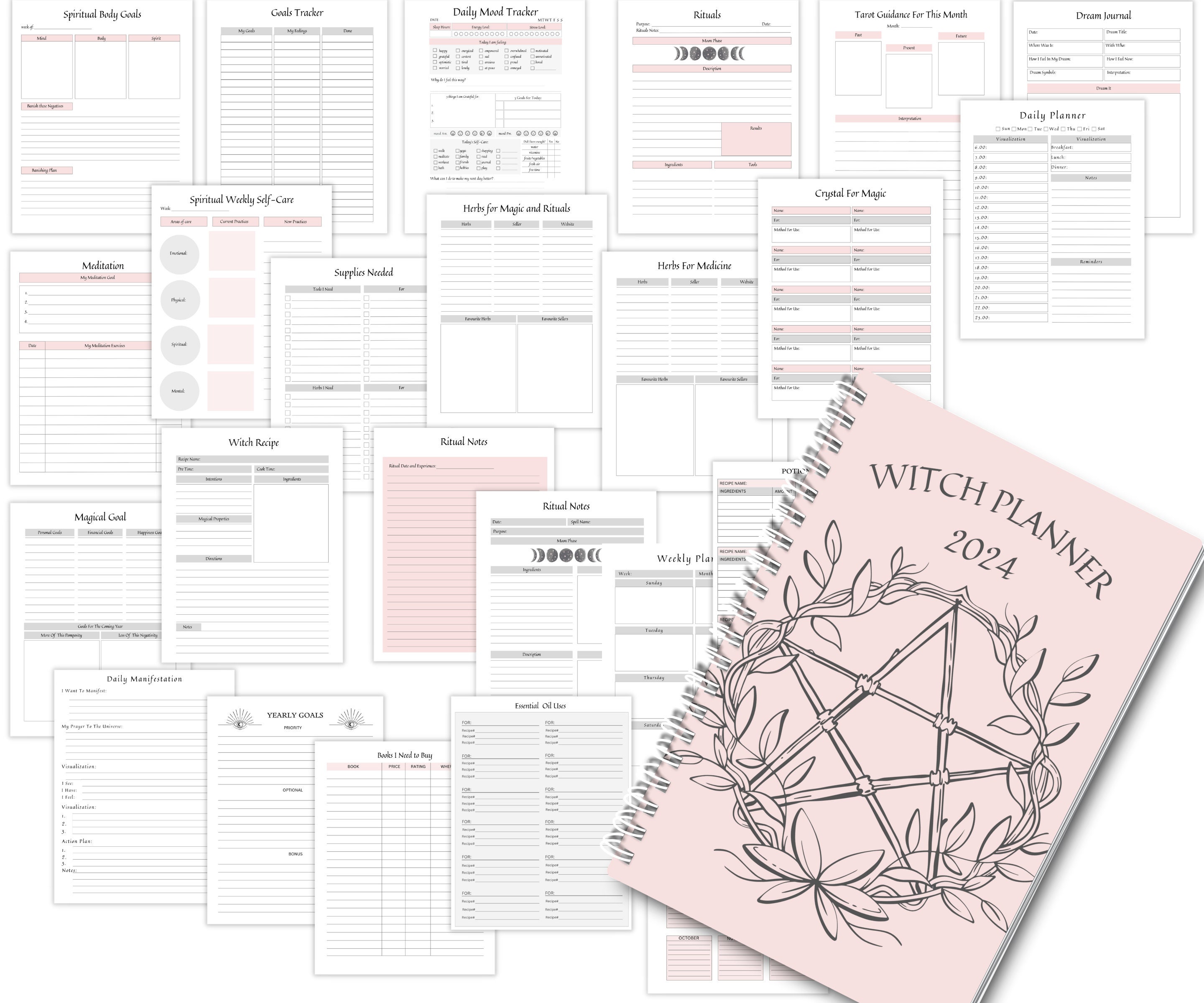 Witches Datebook 2024: With Sabbats, Tarot, rune casting, spells,  meditations, Moon Phases, Astrology Tides And More! This Diary Makes a  Great Witchy