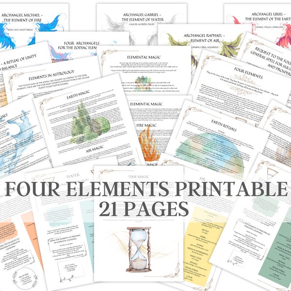 Four Elements, Printable Pages  Witchcraft
