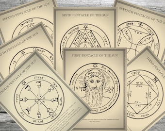 ZON PENTACLES van SOLOMON 7 Plus mystieke Salomon en Pentakel genoemd de Grote Pentakel Sleutel van Salomon Koning Salomon Seals Pentagram