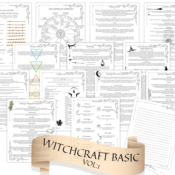 Witchcraft Basic vol.1 Grimoire Pages Start Kit