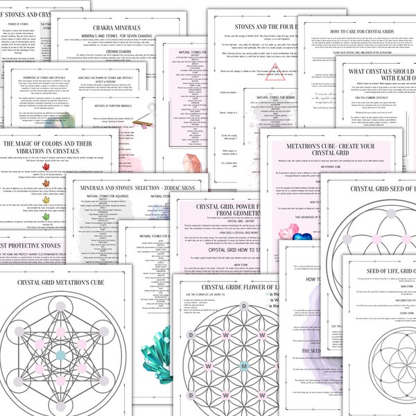 Crystal Magic Crystal Gride Printable Grimoire Pages